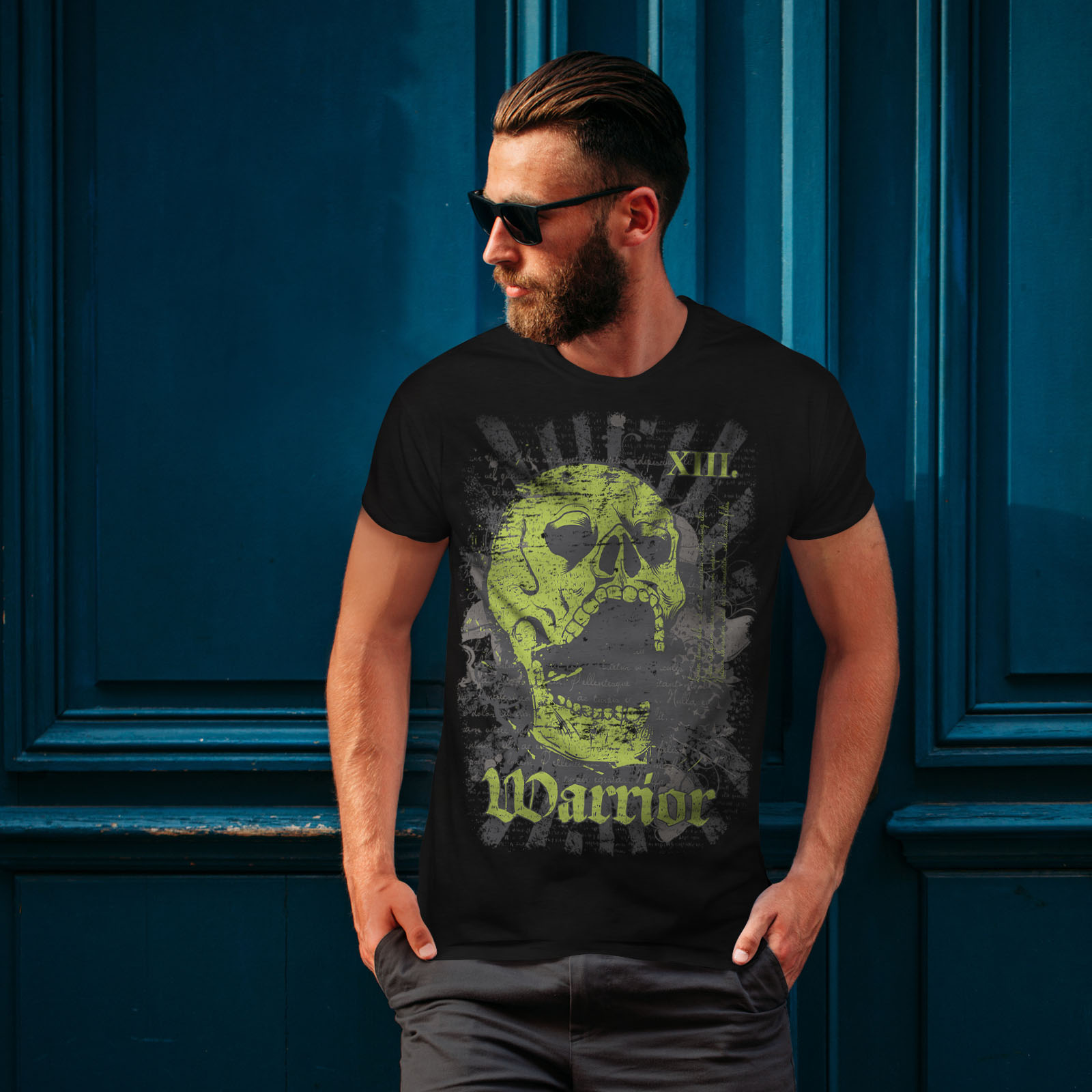 Wellcoda Warrior Dead Death Death Mens T-shirt