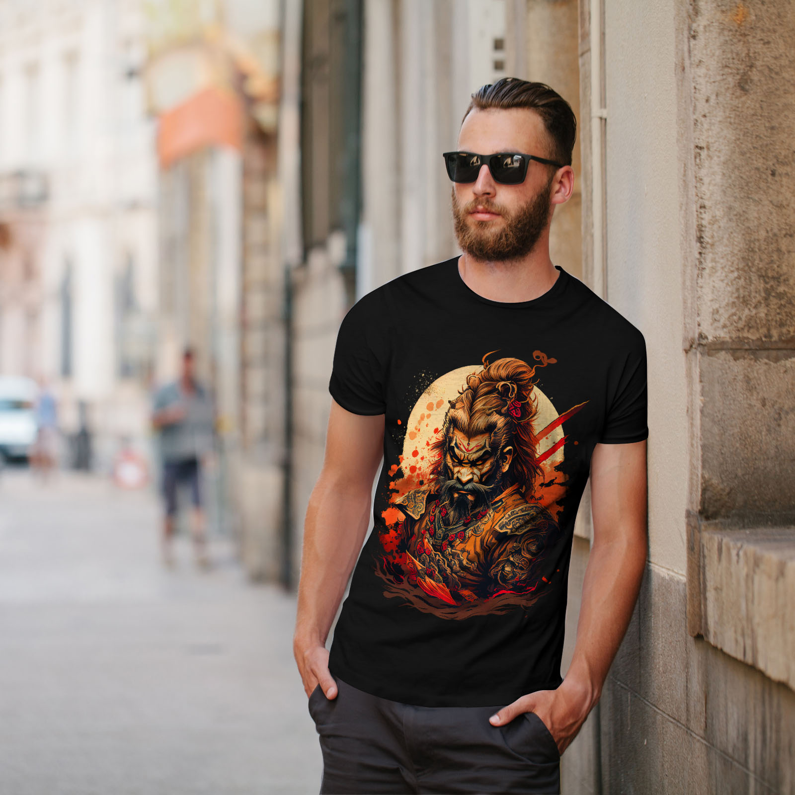 Wellcoda Angry Warrior Fierce Man Mens T-shirt