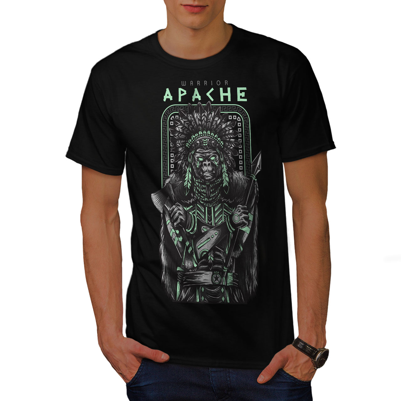 Wellcoda Warrior Apache Fashion Mens T-shirt