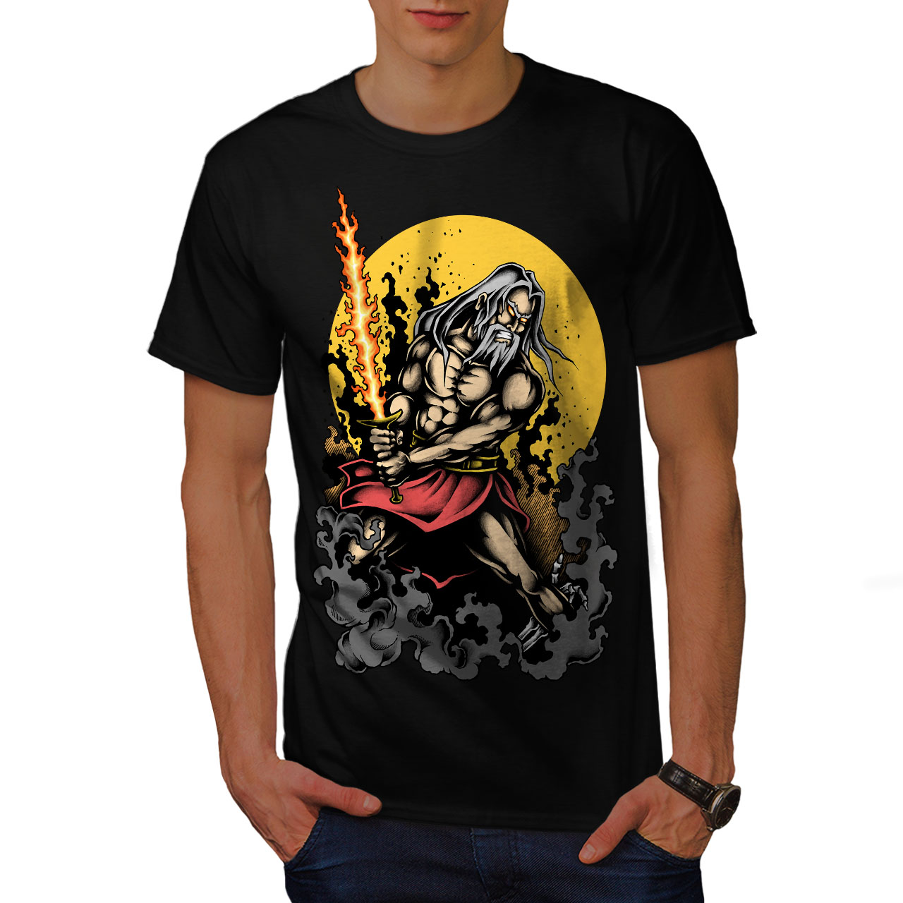 Wellcoda Warrior Sword Art Fantasy Mens T-shirt