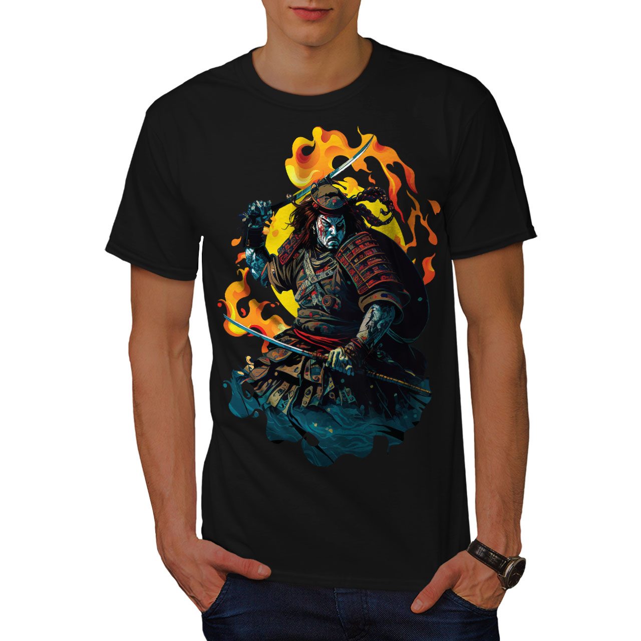 Wellcoda Fighter Man Warrior Hero Mens T-shirt