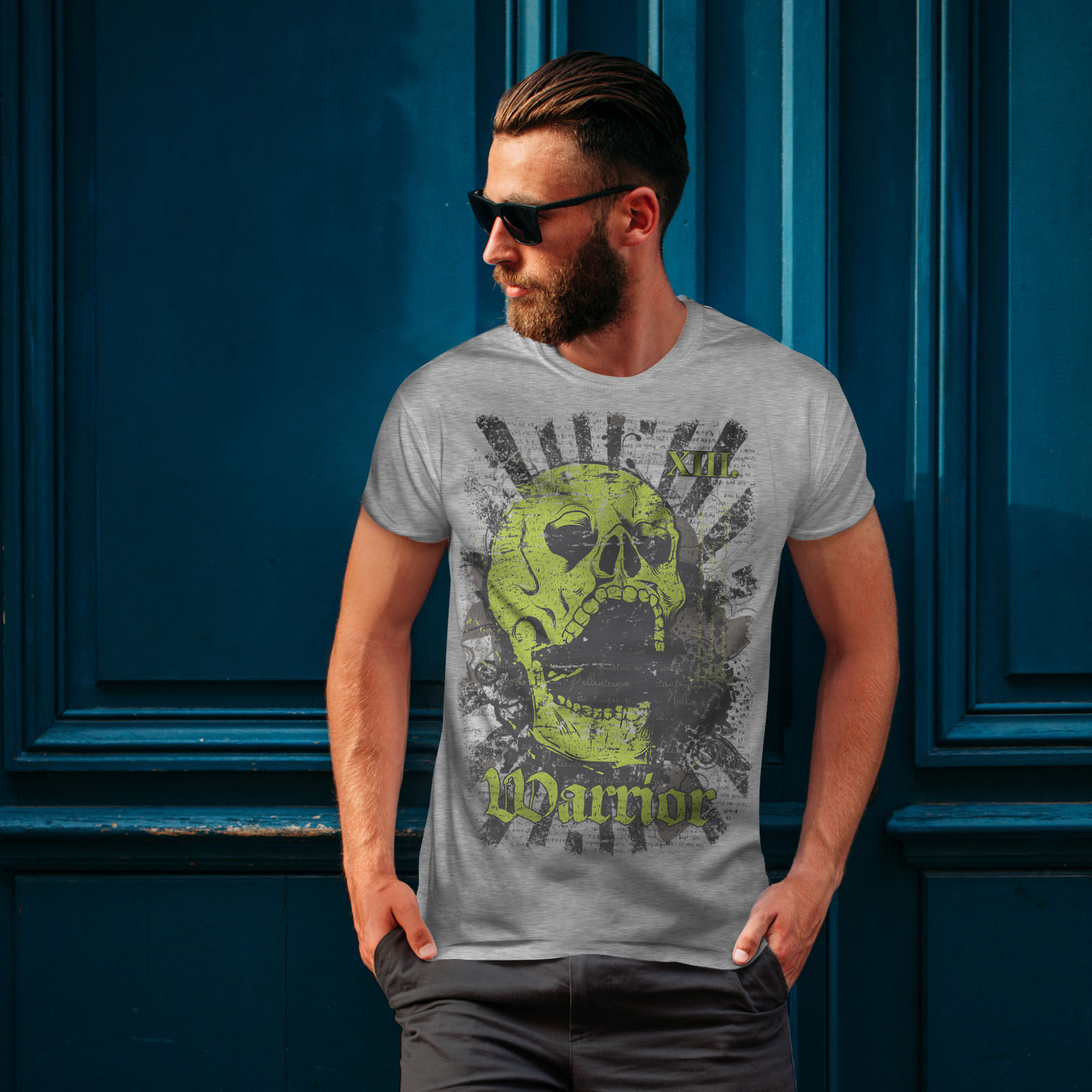 Wellcoda Warrior Dead Death Death Mens T-shirt