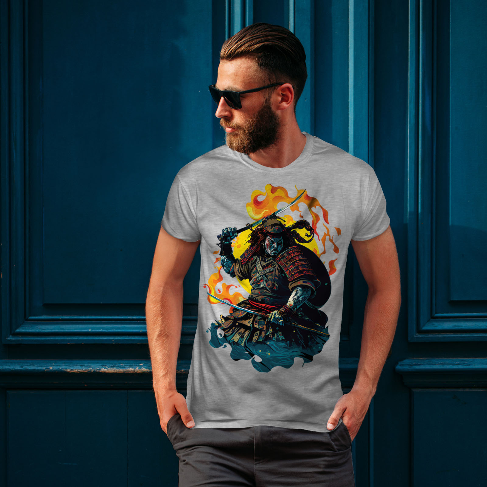 Wellcoda Fighter Man Warrior Hero Mens T-shirt