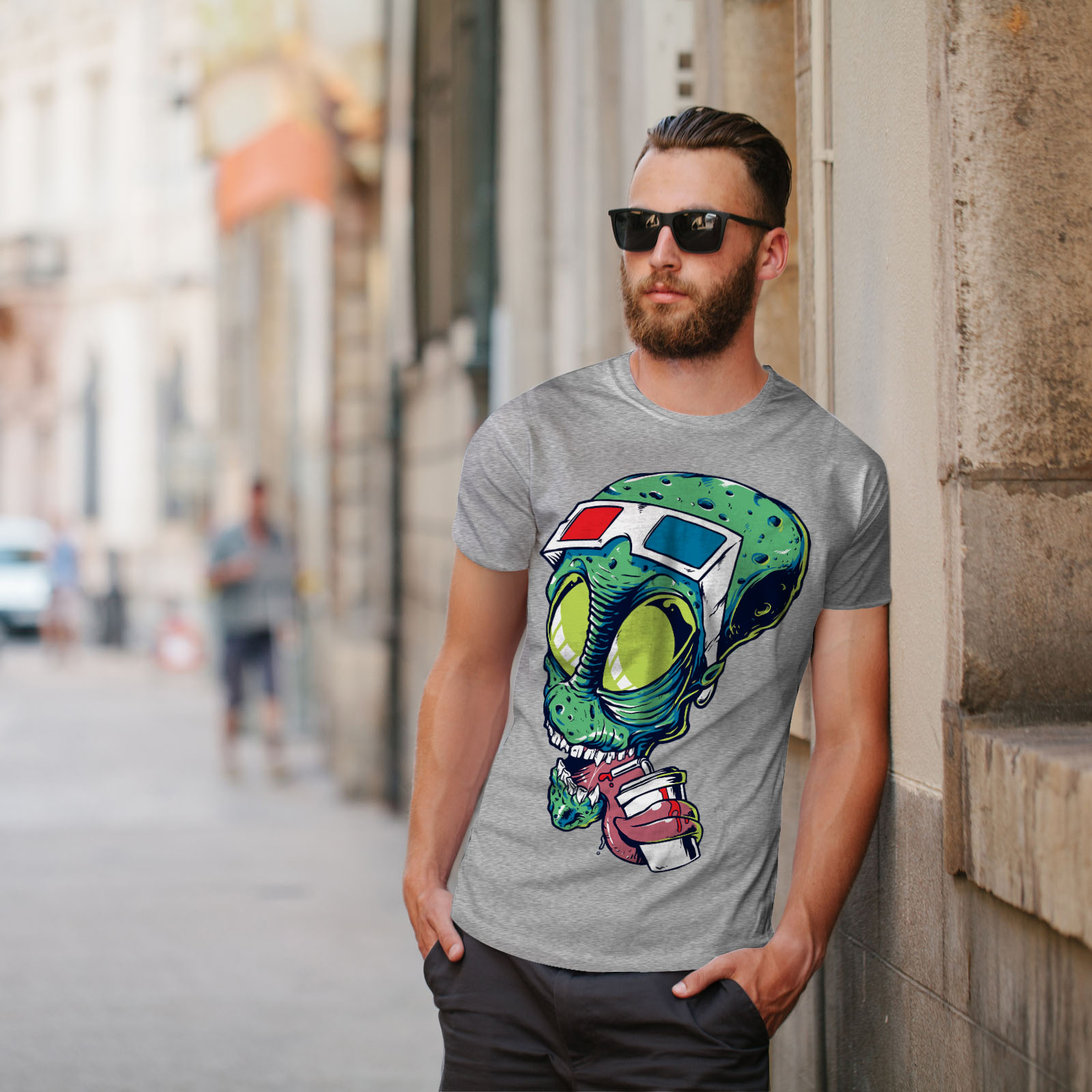 Wellcoda Skull 3D Glasses Movie Mens T-shirt