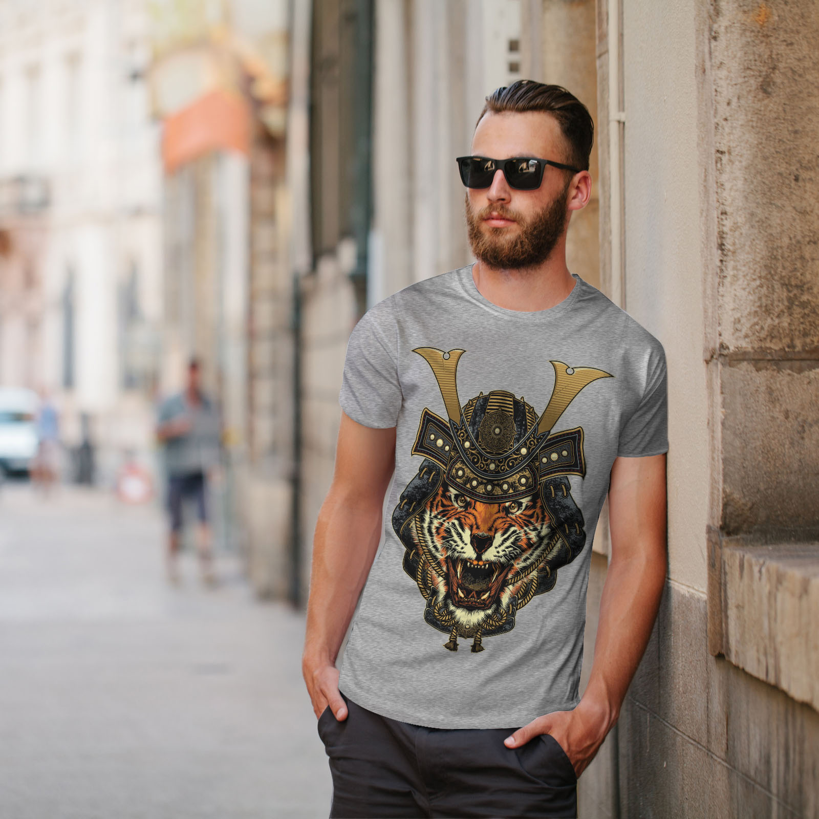 Wellcoda Warrior Tiger Cool Animal Mens T-shirt