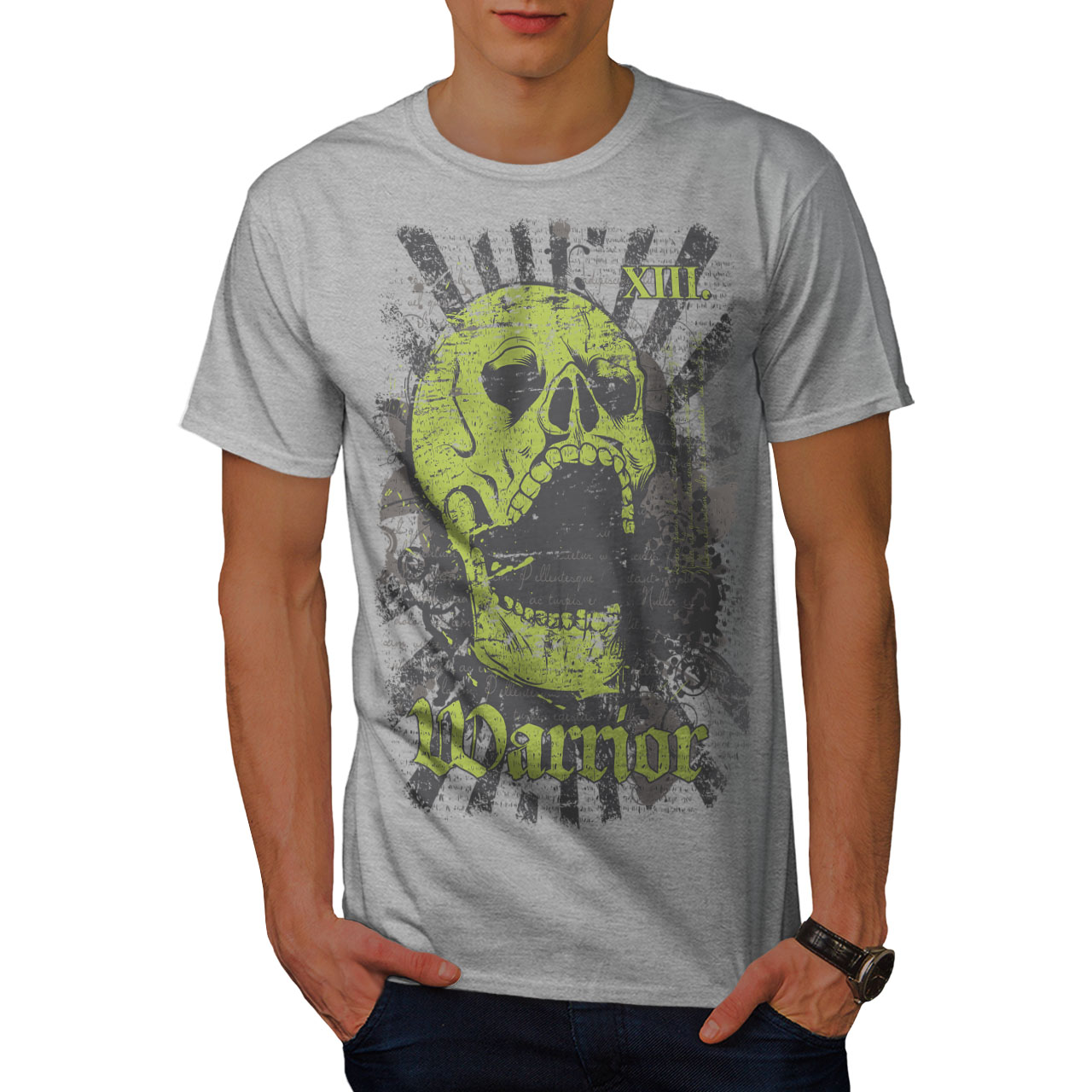 Wellcoda Warrior Dead Death Death Mens T-shirt