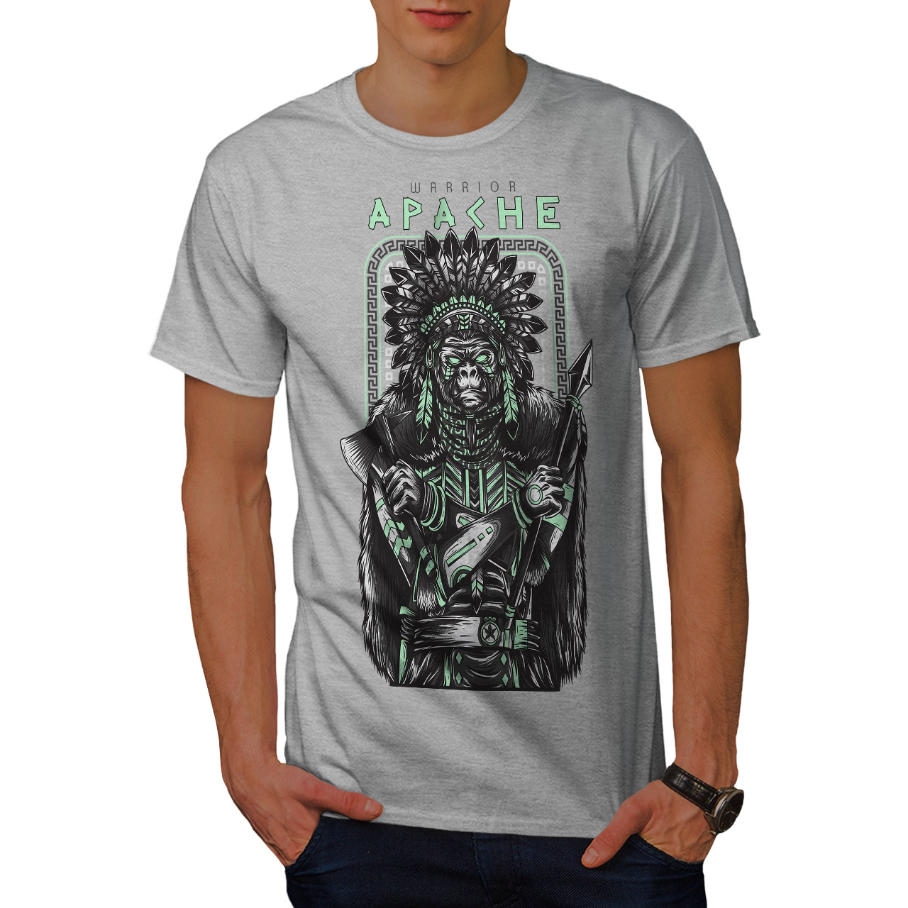 Wellcoda Warrior Apache Fashion Mens T-shirt