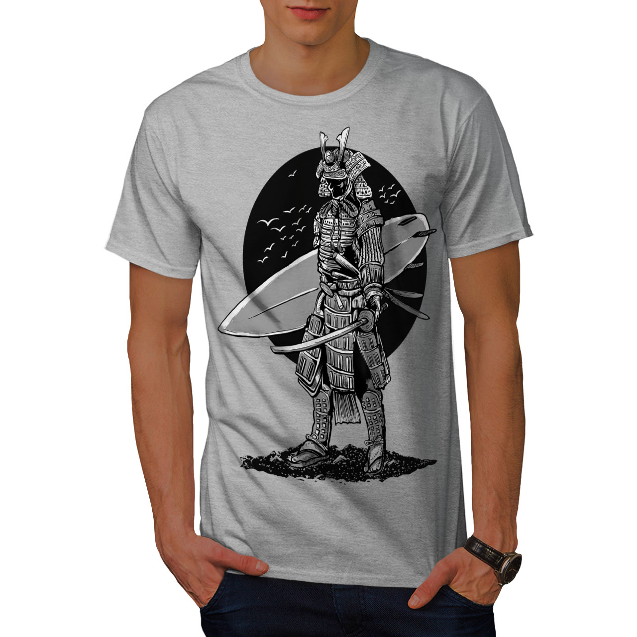 Wellcoda Warrior Surf Cool Fashion Mens T-shirt