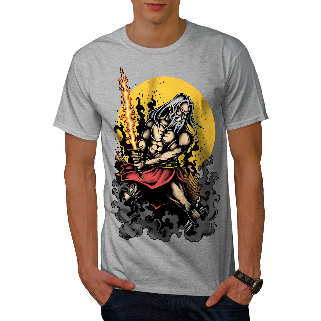 Wellcoda Warrior Sword Art Fantasy Mens T-shirt