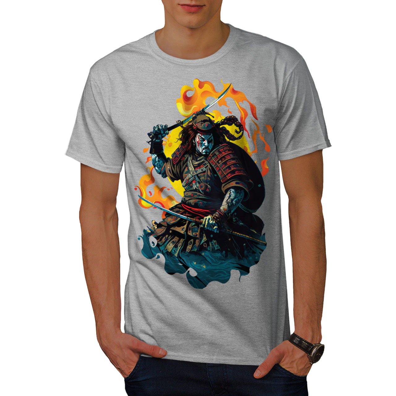 Wellcoda Fighter Man Warrior Hero Mens T-shirt