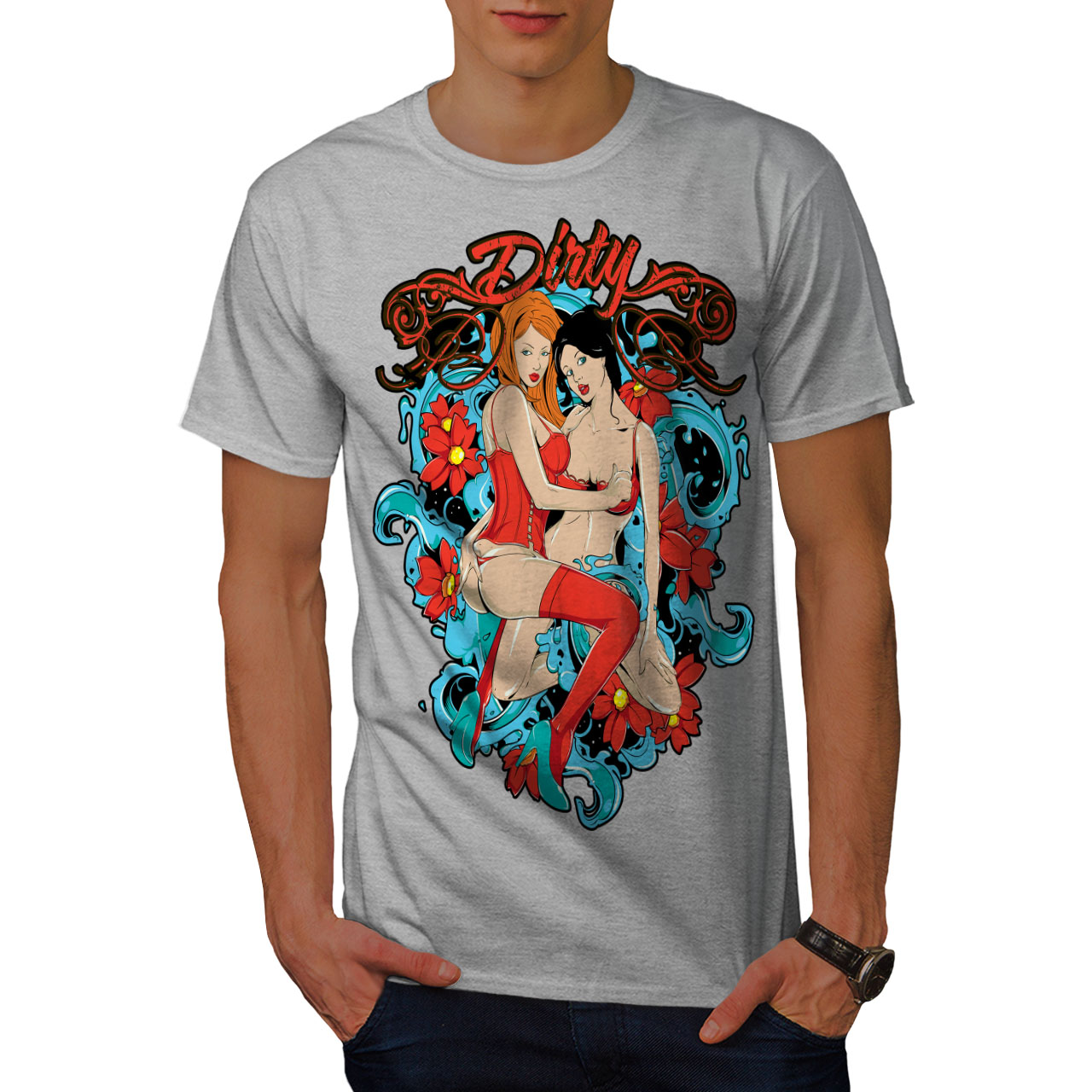 Wellcoda Dirty Hot Girls Nude Love Mens T-shirt | eBay