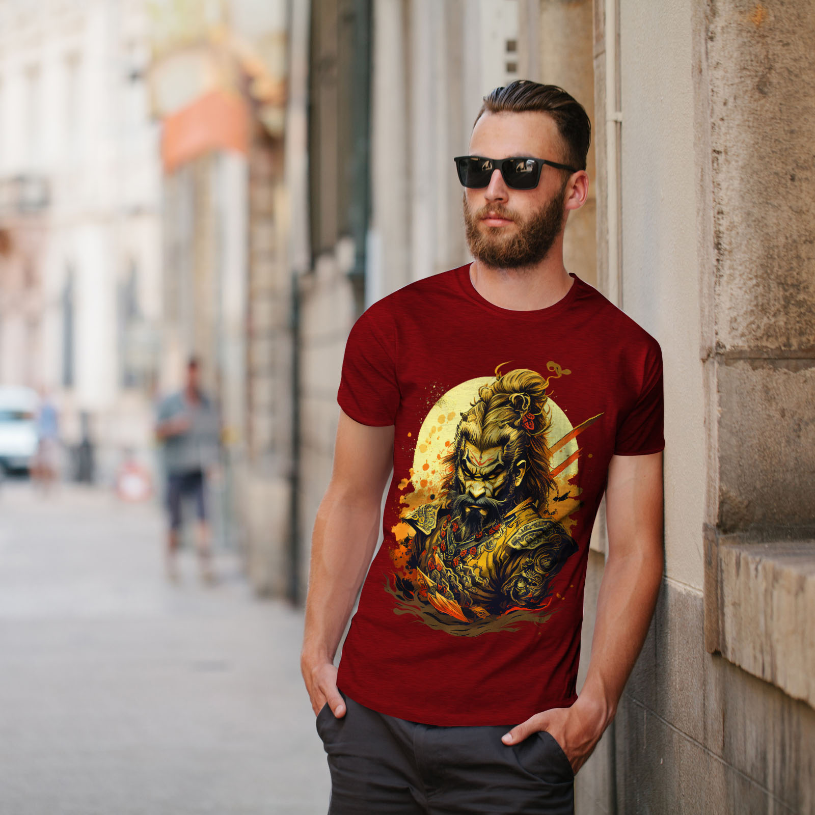 Wellcoda Angry Warrior Fierce Man Mens T-shirt