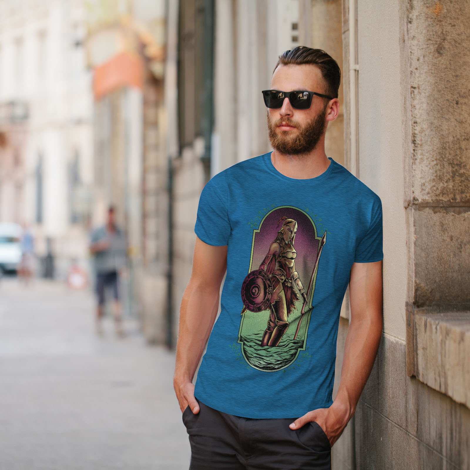 Wellcoda Warrior Woman Art Fashion Mens T-shirt