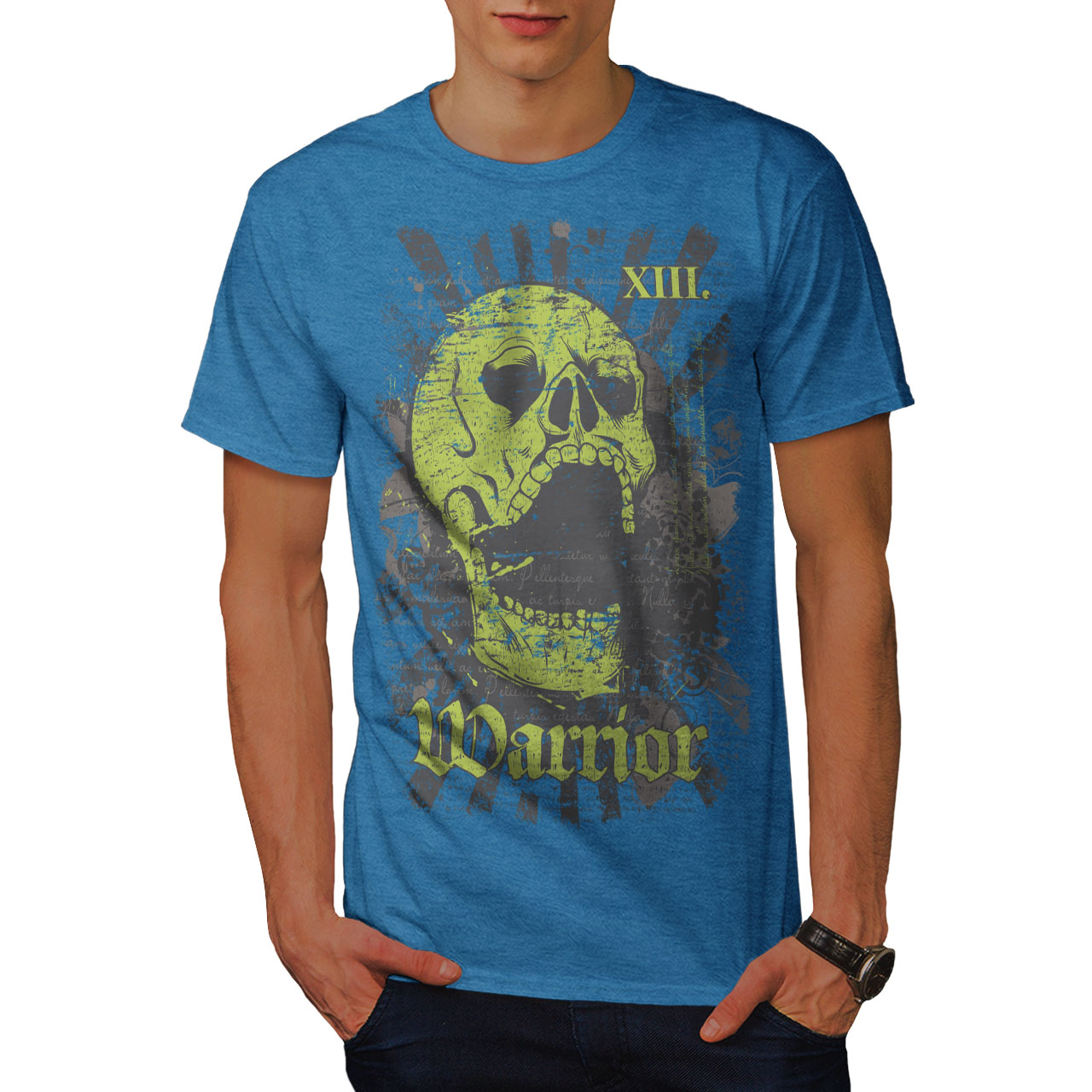 Wellcoda Warrior Dead Death Death Mens T-shirt