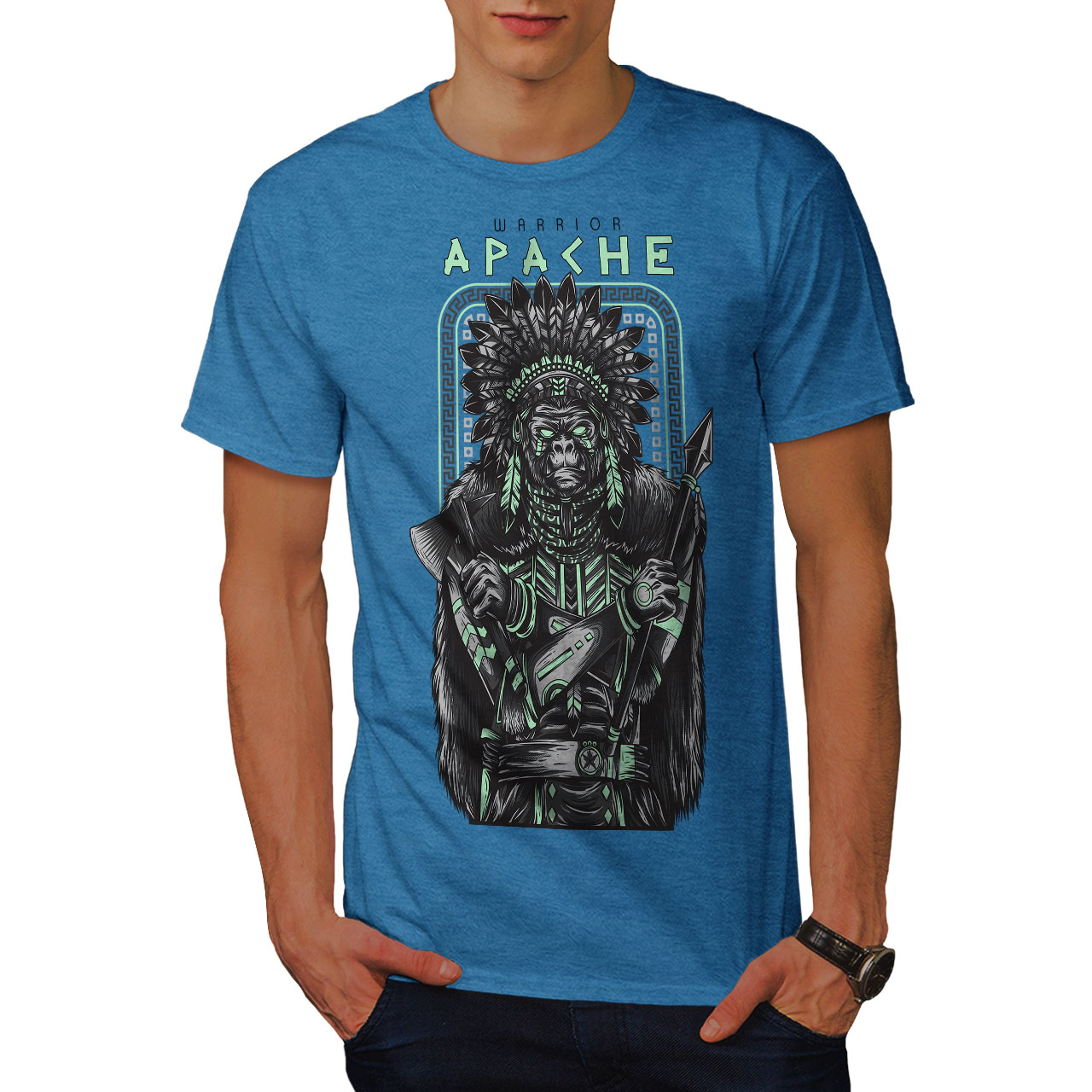 Wellcoda Warrior Apache Fashion Mens T-shirt