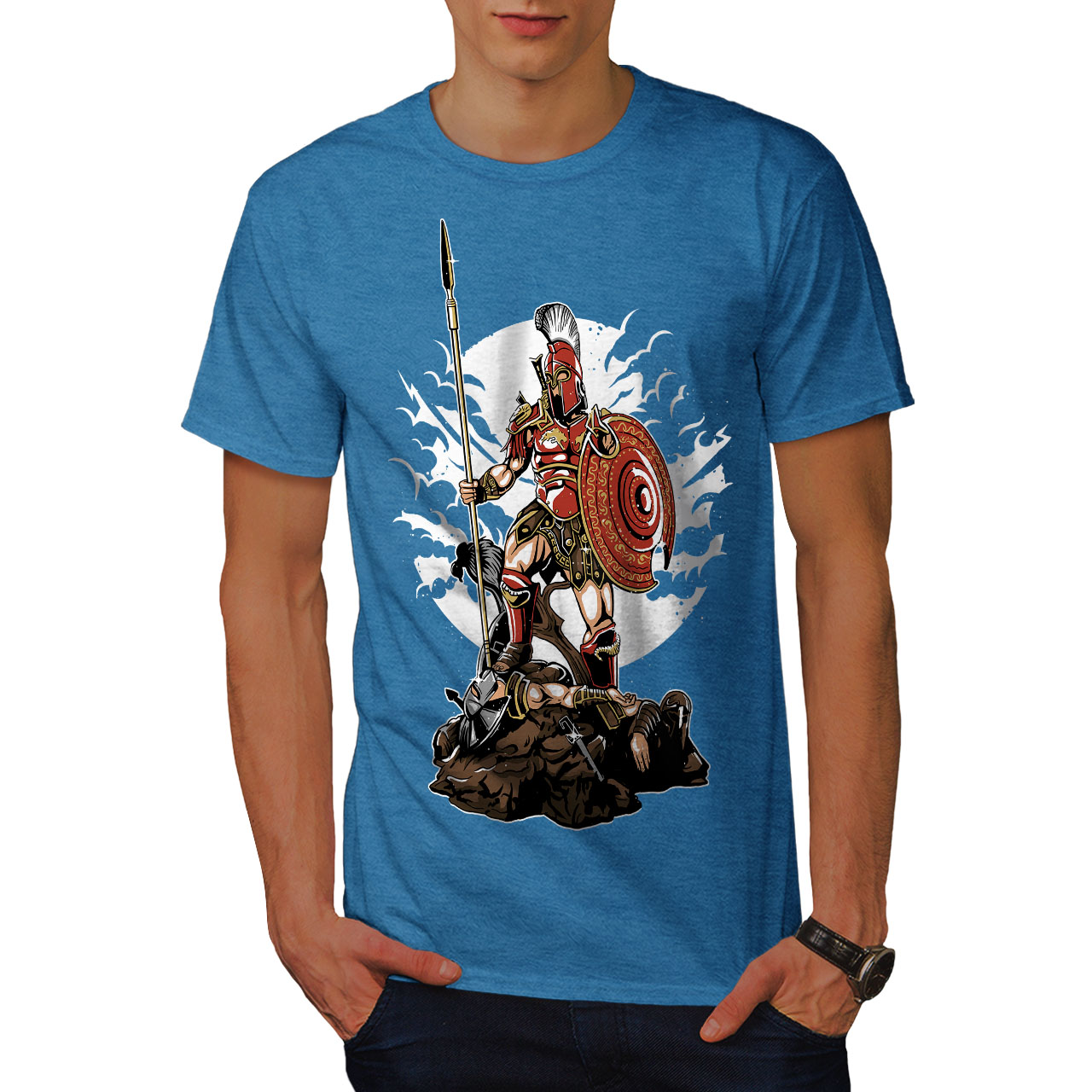 Wellcoda Sparta Warrior Fantasy Mens T-shirt