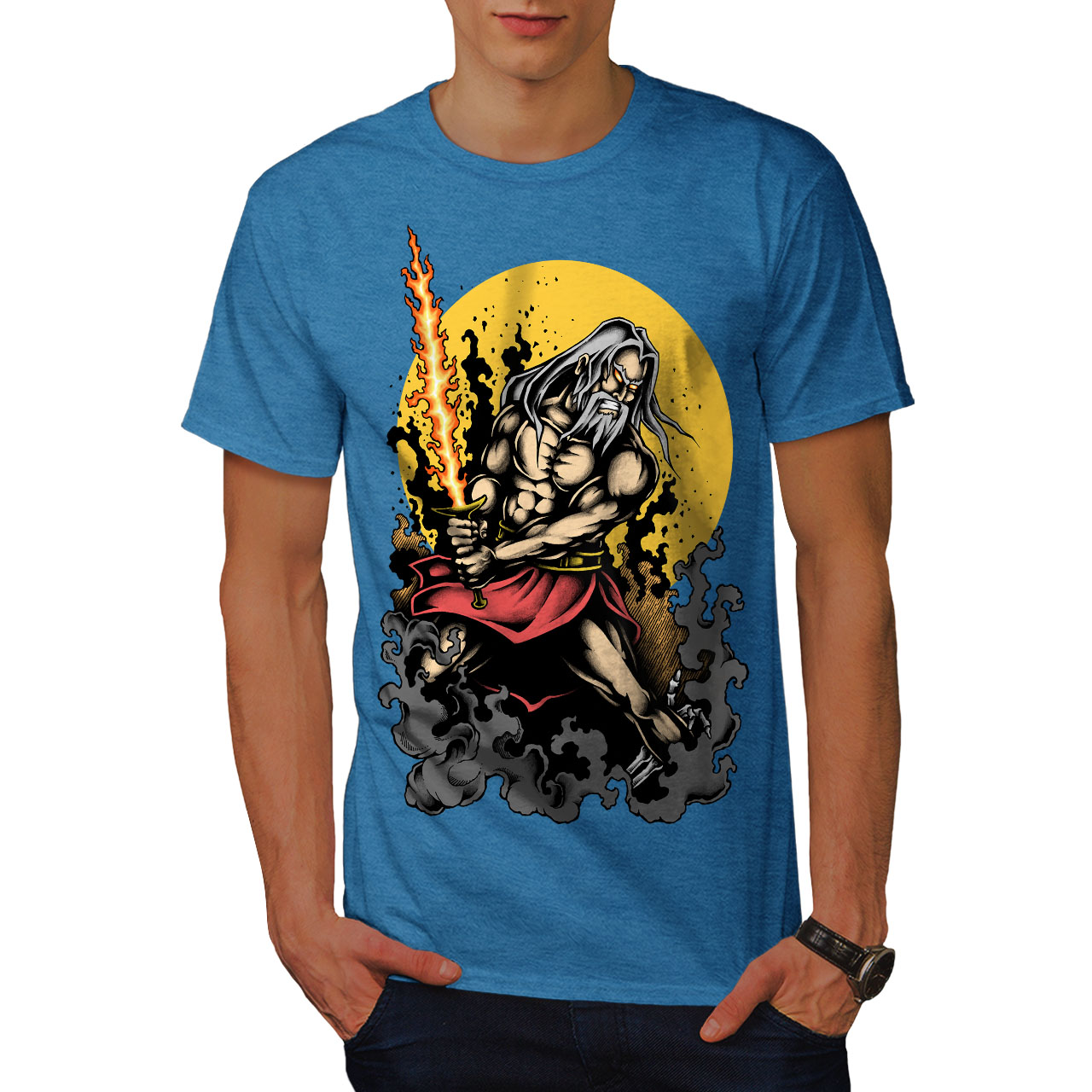 Wellcoda Warrior Sword Art Fantasy Mens T-shirt