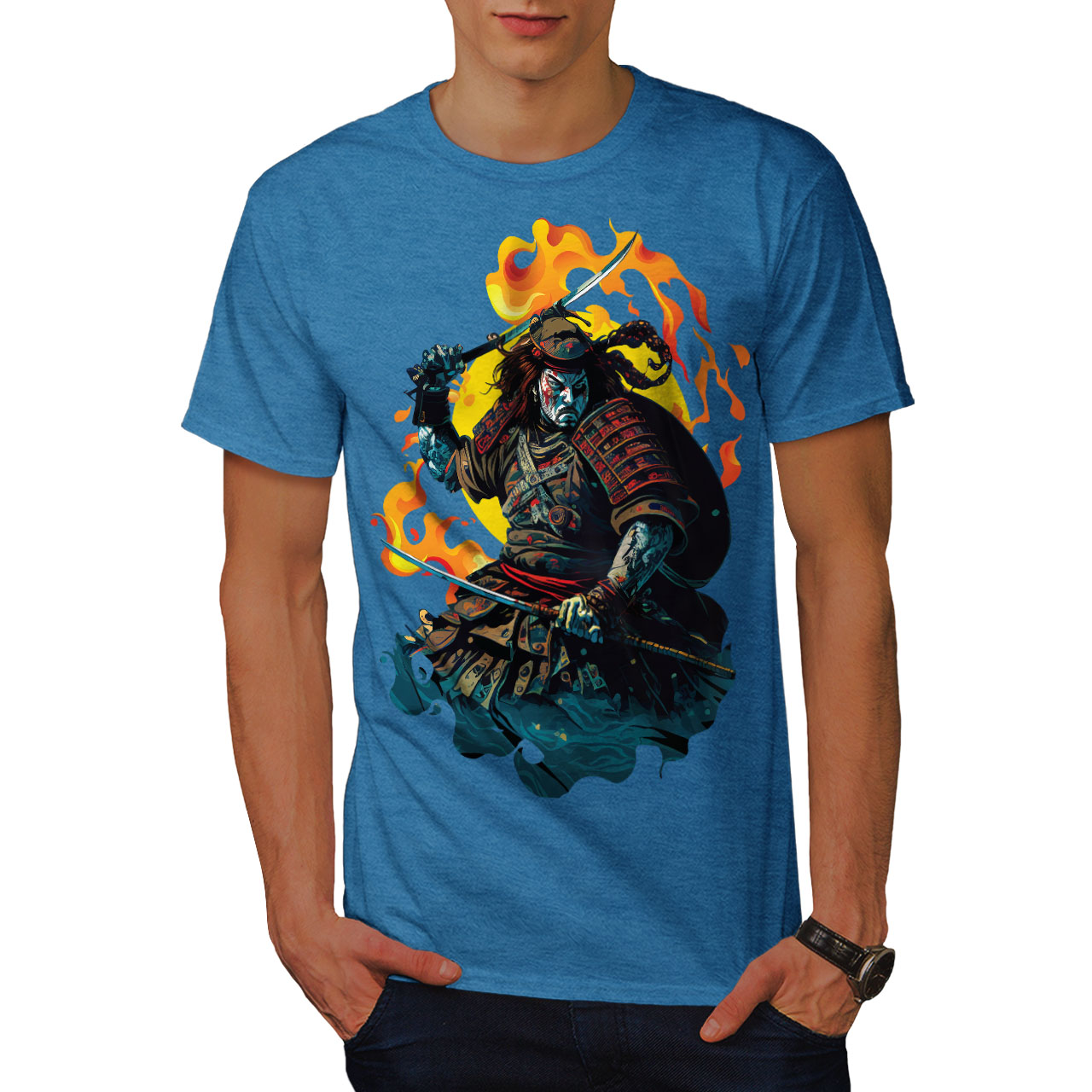 Wellcoda Fighter Man Warrior Hero Mens T-shirt