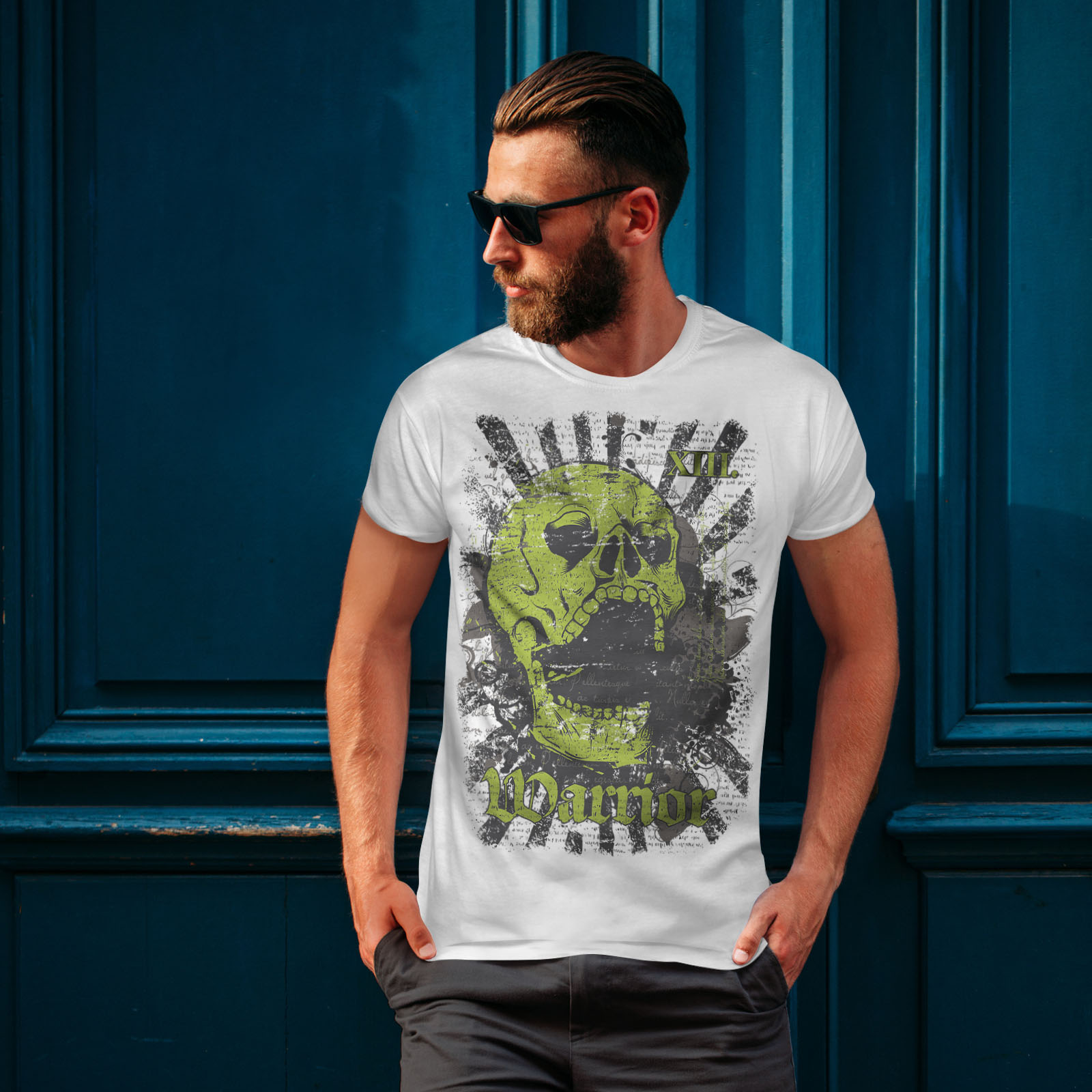 Wellcoda Warrior Dead Death Death Mens T-shirt