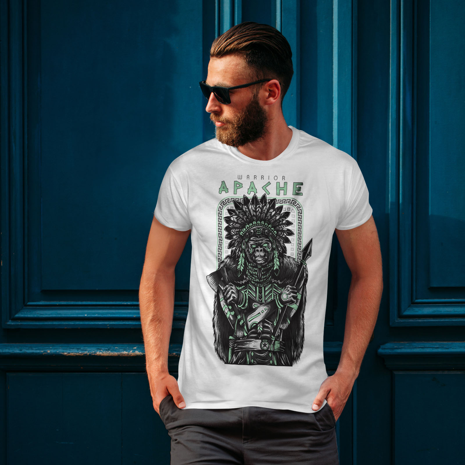 Wellcoda Warrior Apache Fashion Mens T-shirt