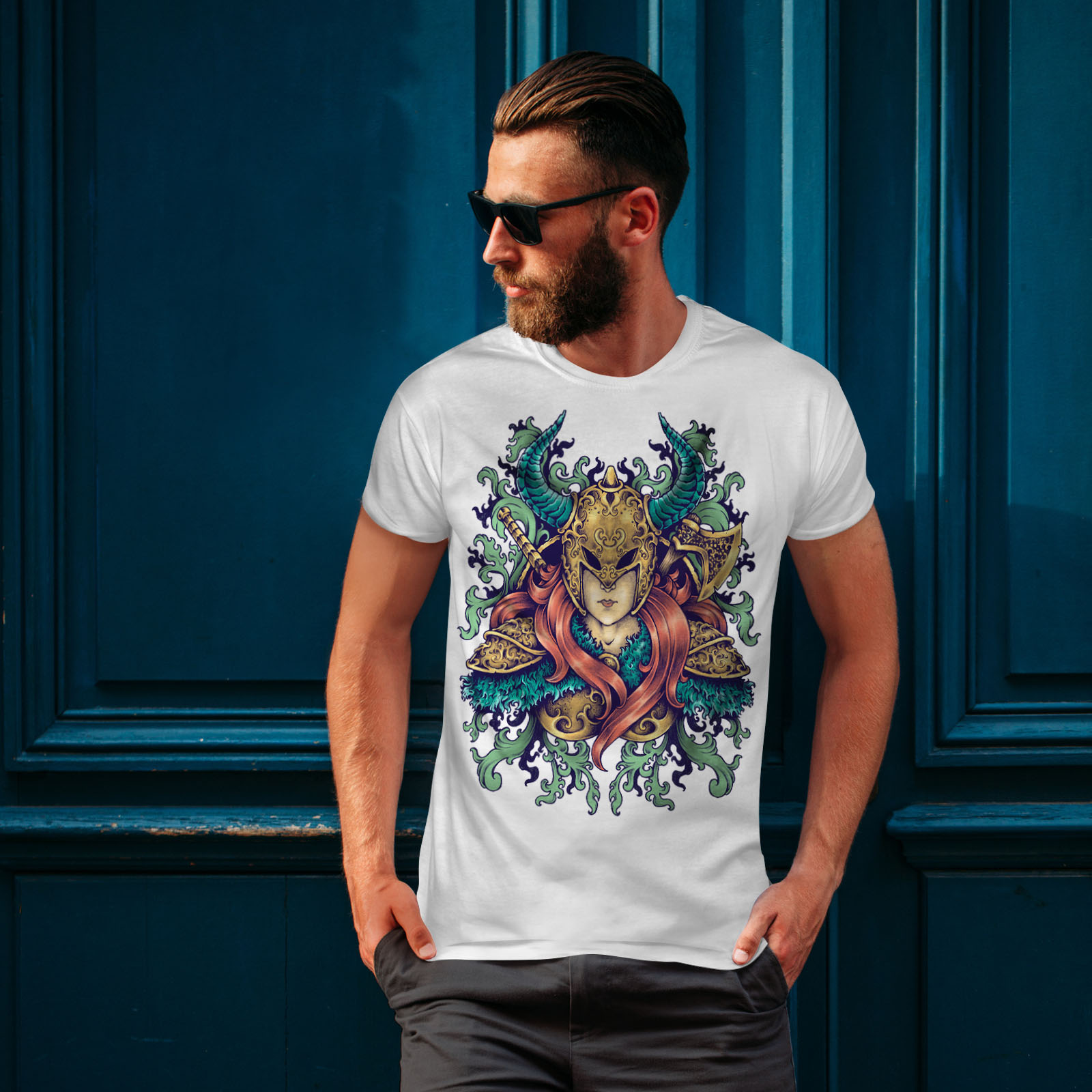 Wellcoda Woman Warrior Fantasy Mens T-shirt