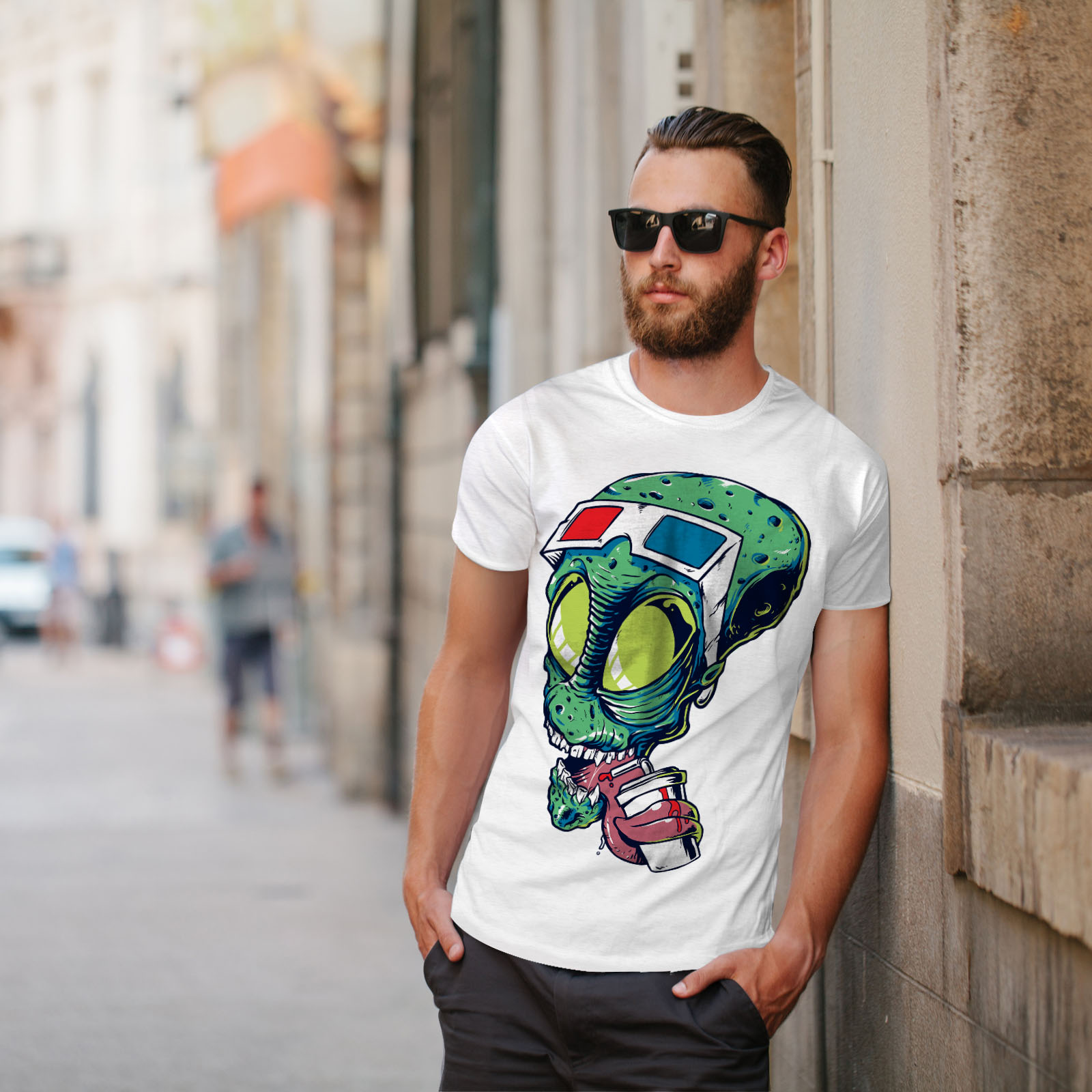 Wellcoda Skull 3D Glasses Movie Mens T-shirt