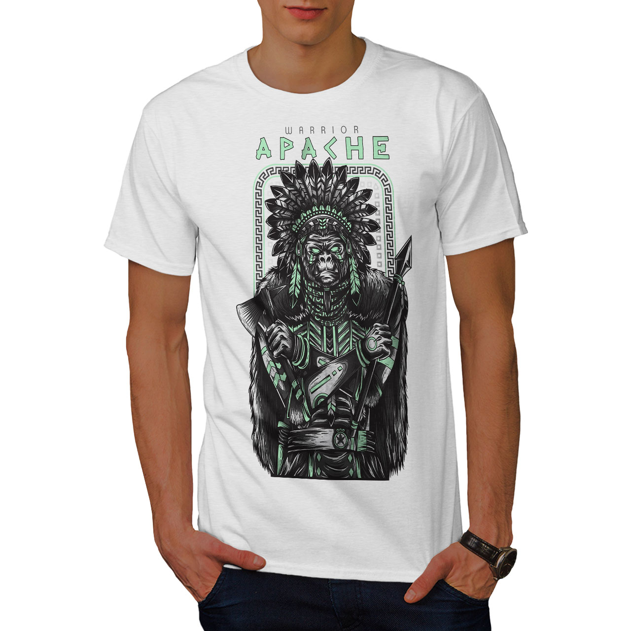 Wellcoda Warrior Apache Fashion Mens T-shirt