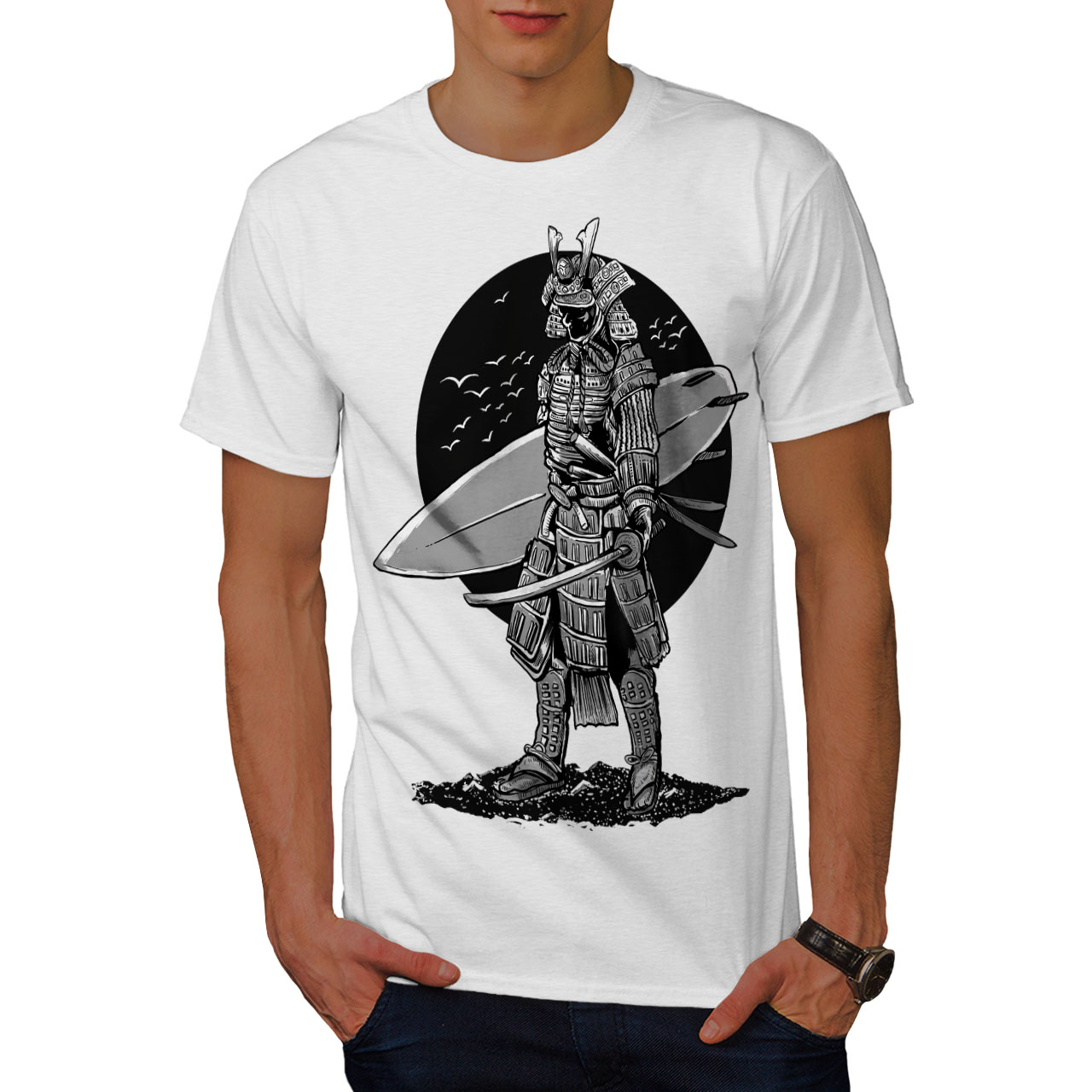 Wellcoda Warrior Surf Cool Fashion Mens T-shirt