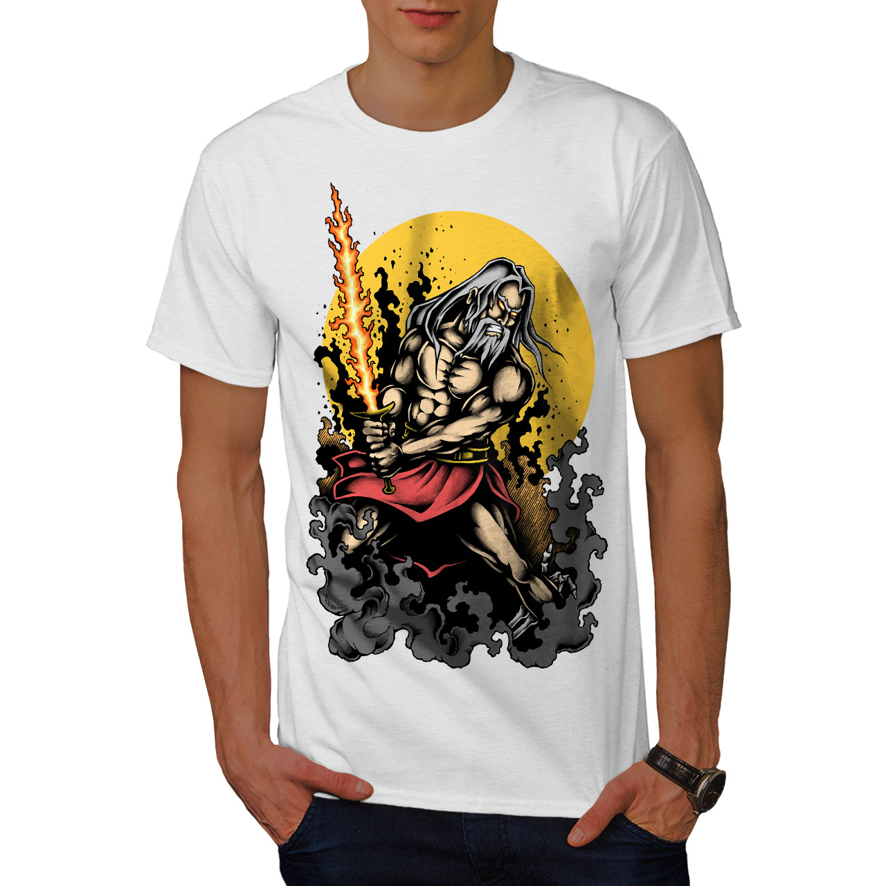 Wellcoda Warrior Sword Art Fantasy Mens T-shirt