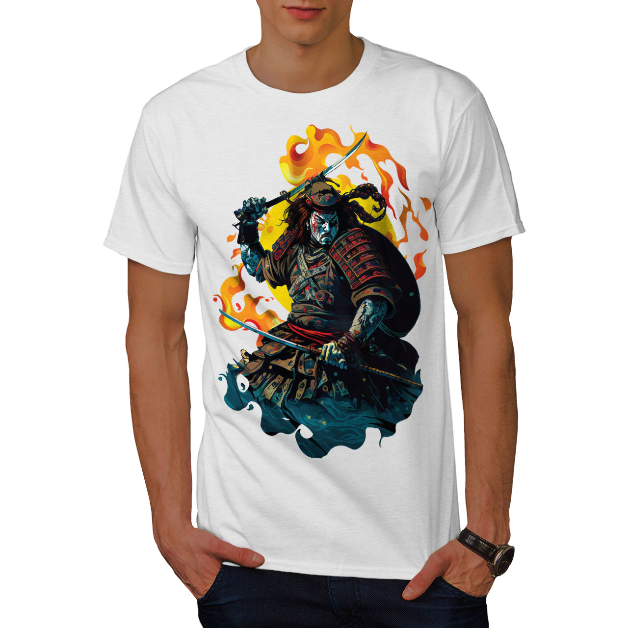 Wellcoda Fighter Man Warrior Hero Mens T-shirt