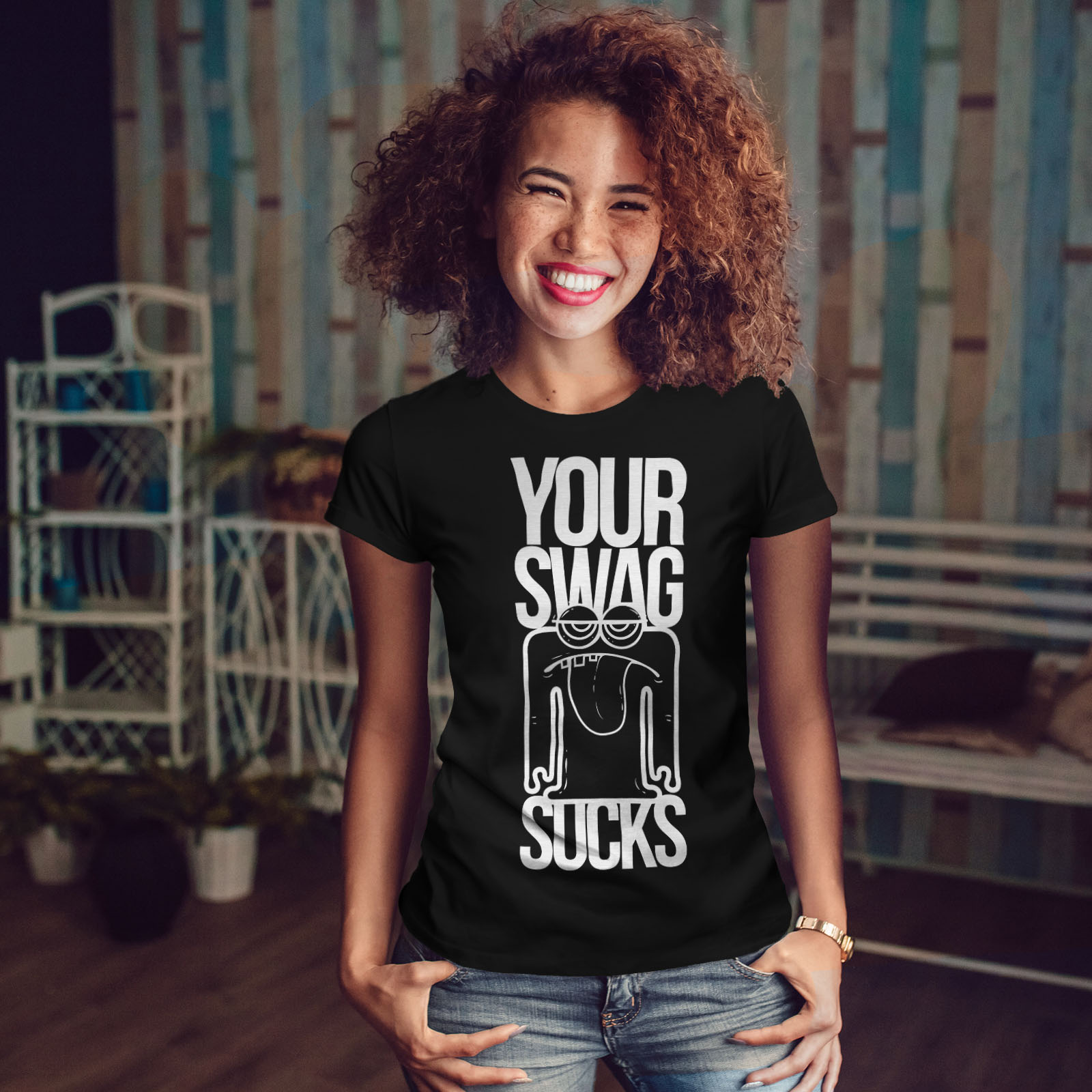 Wellcoda Your Swag Sucks Funny Comedy Womens T-shirt