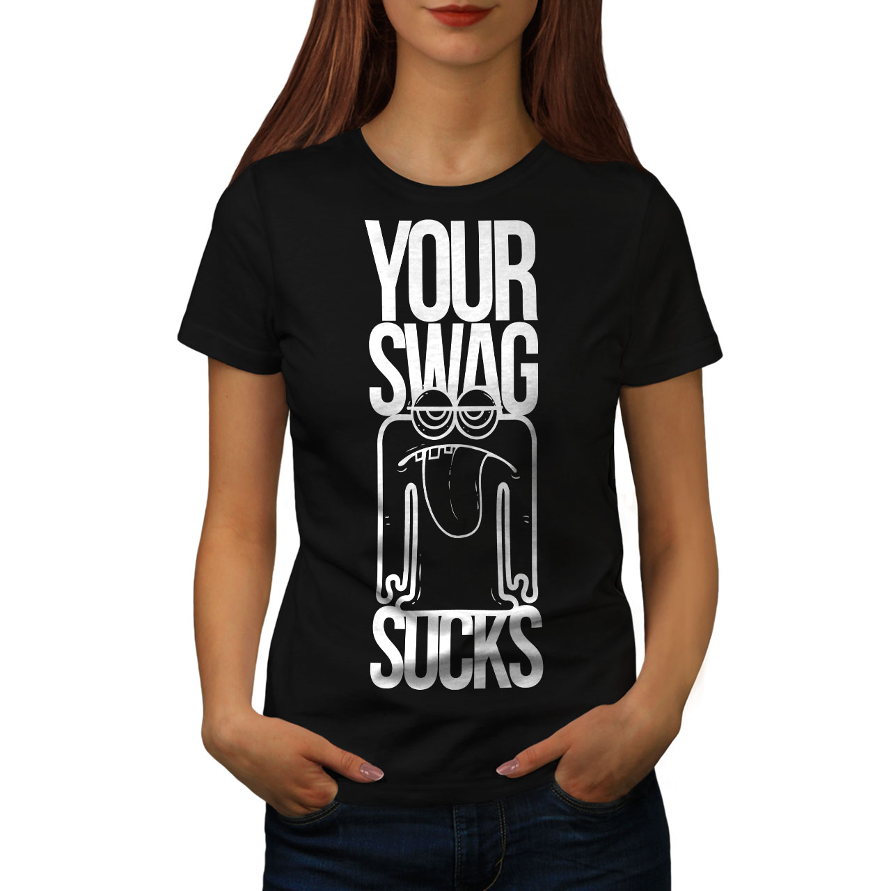 Wellcoda Your Swag Sucks Funny Comedy Womens T-shirt