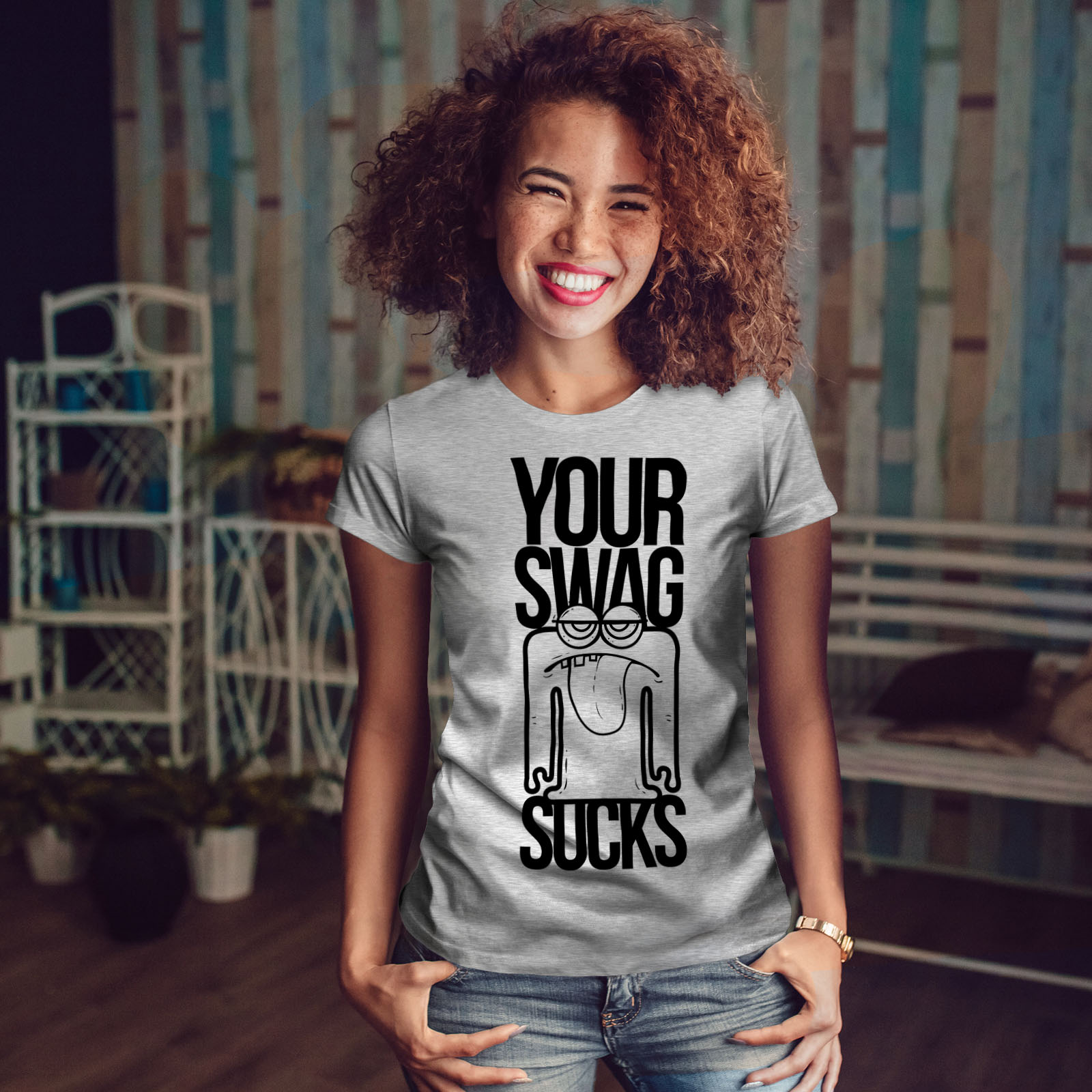 Wellcoda Your Swag Sucks Funny Comedy Womens T-shirt