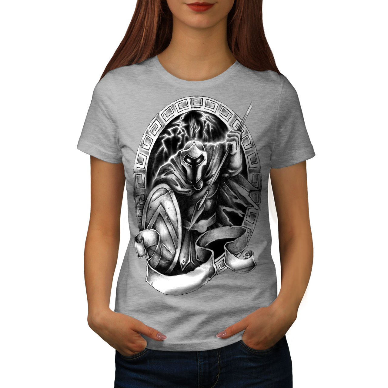 Wellcoda Spartan Warrior Movie Womens T-shirt