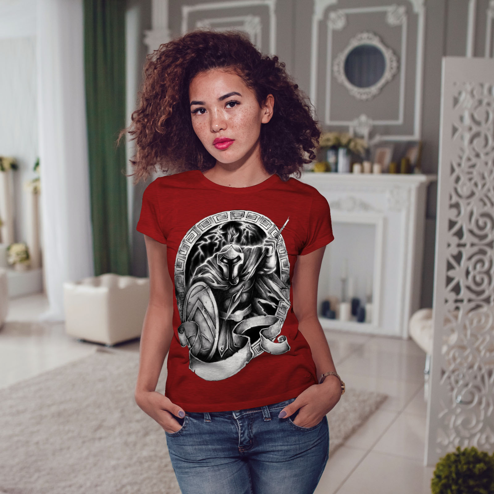 Wellcoda Spartan Warrior Movie Womens T-shirt