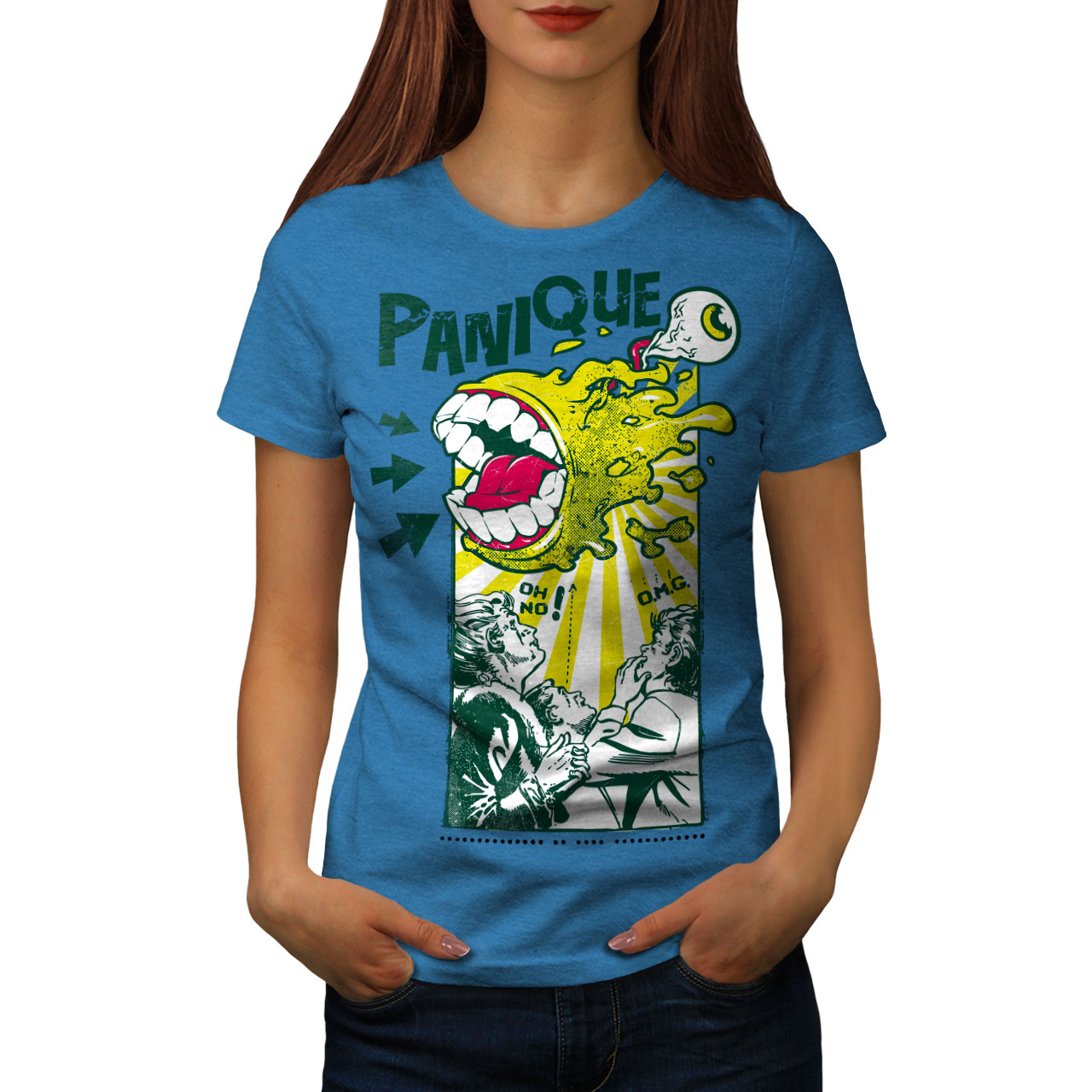 Wellcoda Panique Monster Fashion Party Womens T-shirt