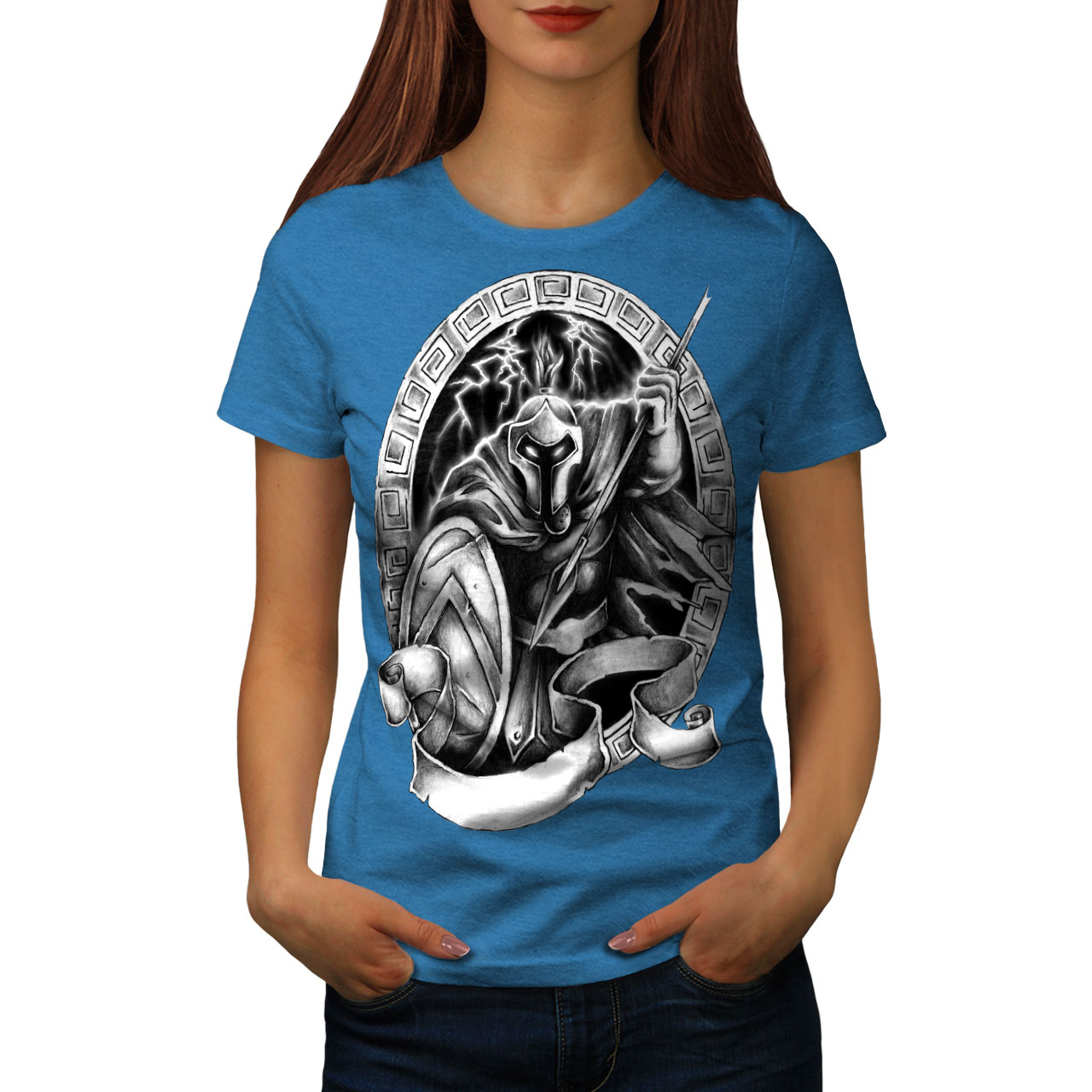 Wellcoda Spartan Warrior Movie Womens T-shirt