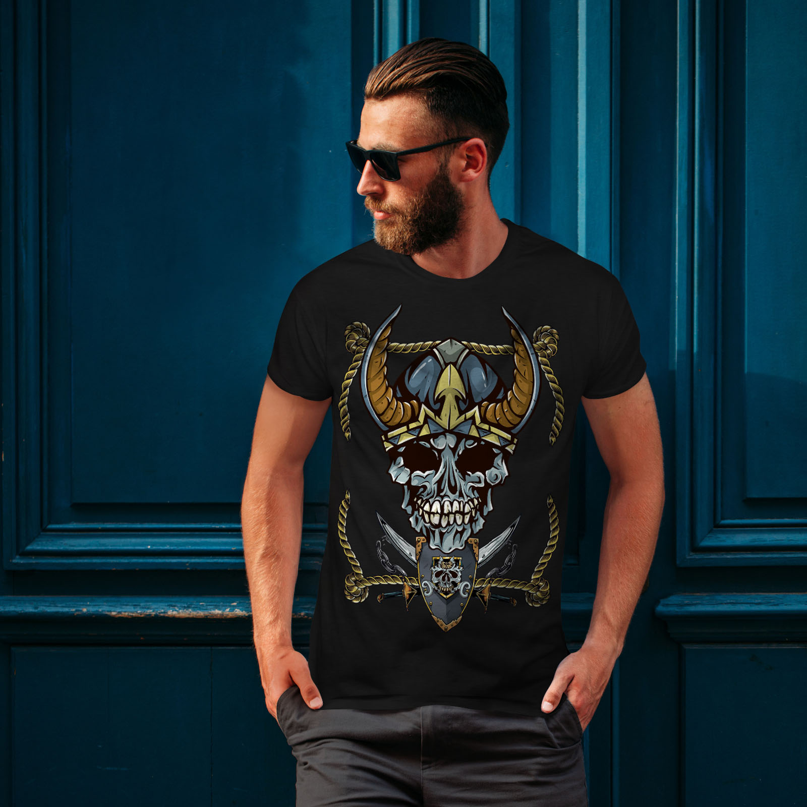 Wellcoda Old Pirate Metal Warrior Mens T-shirt