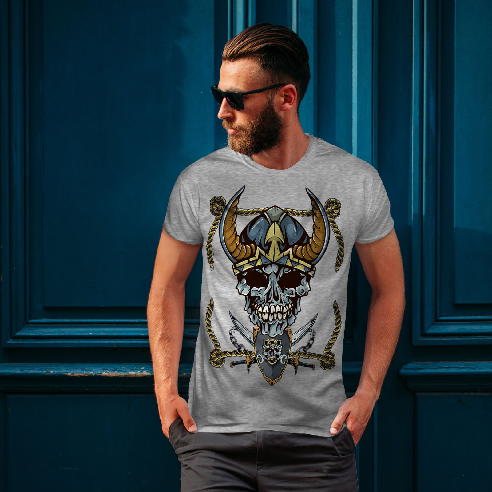 Wellcoda Old Pirate Metal Warrior Mens T-shirt