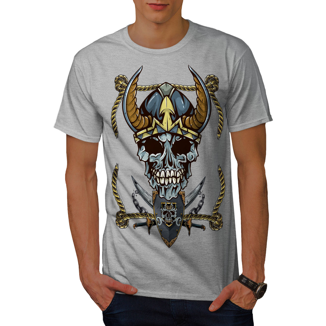 Wellcoda Old Pirate Metal Warrior Mens T-shirt