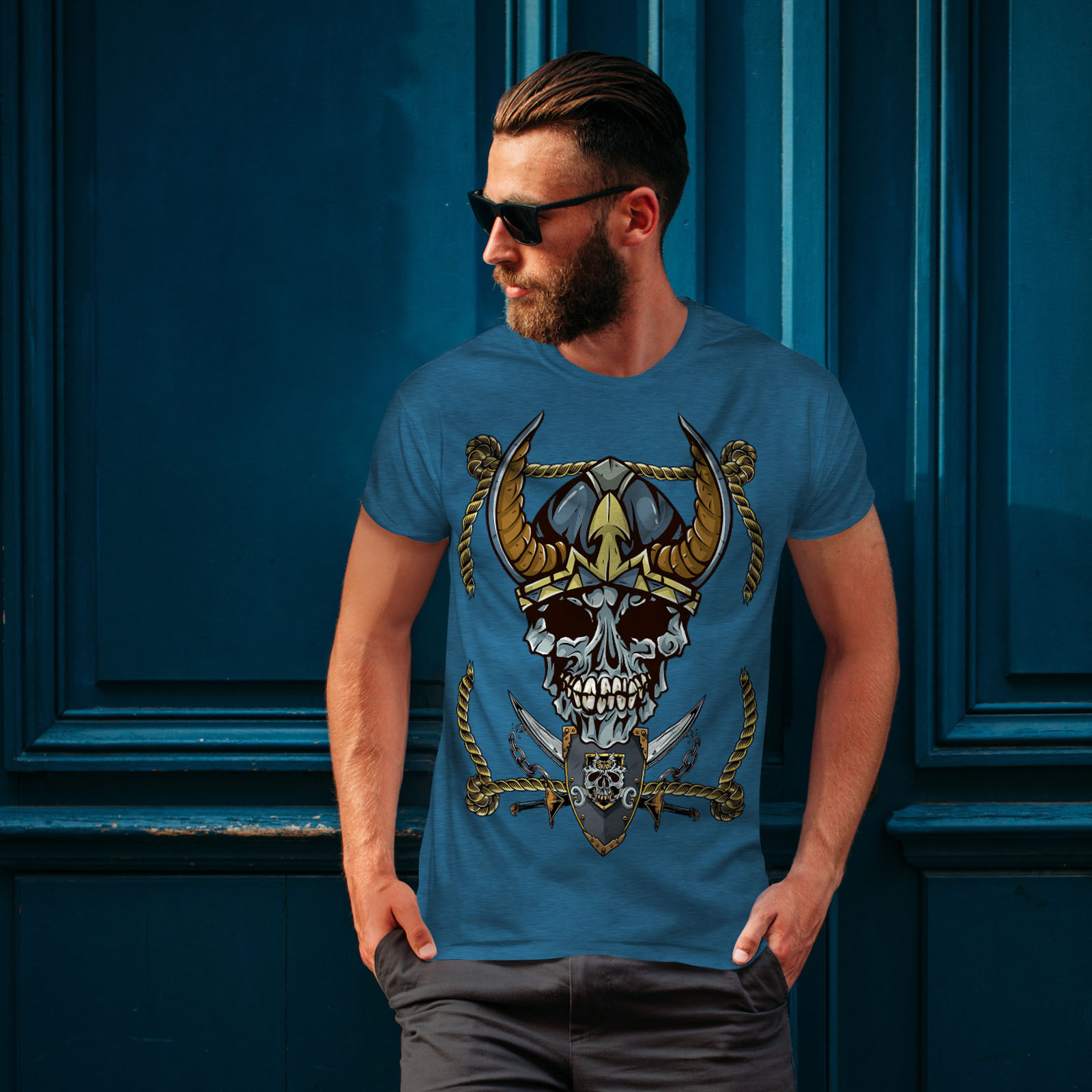 Wellcoda Old Pirate Metal Warrior Mens T-shirt