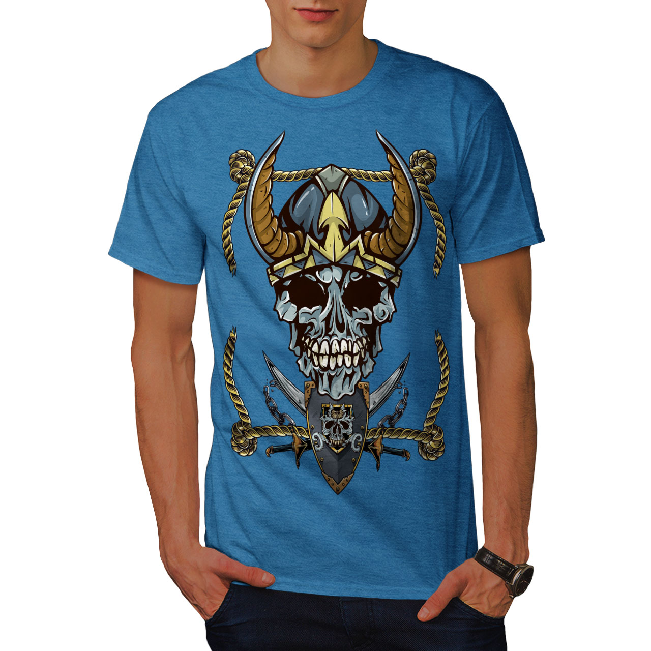 Wellcoda Old Pirate Metal Warrior Mens T-shirt