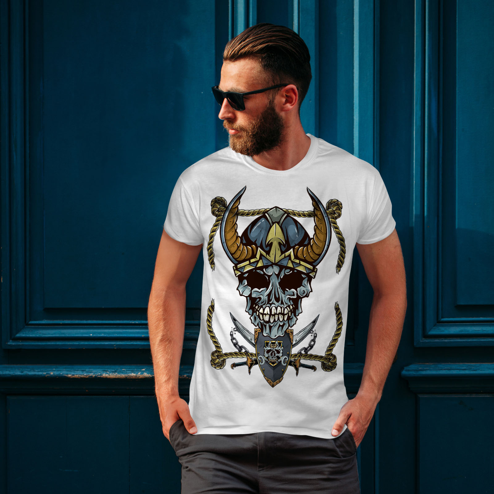 Wellcoda Old Pirate Metal Warrior Mens T-shirt