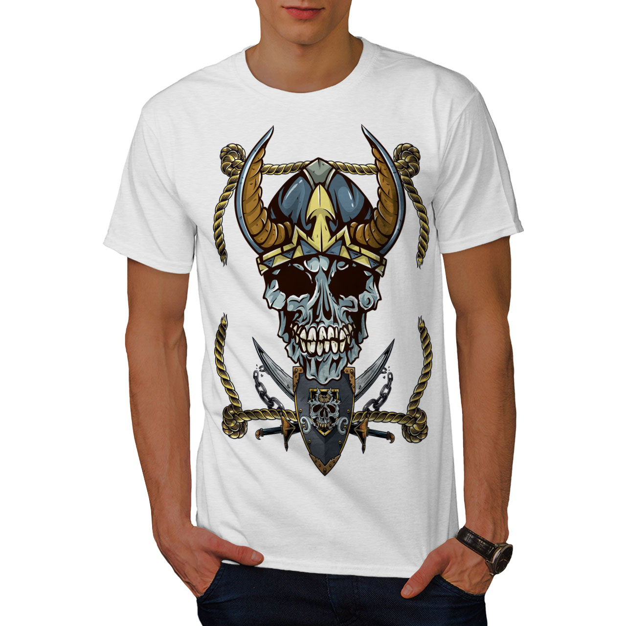 Wellcoda Old Pirate Metal Warrior Mens T-shirt