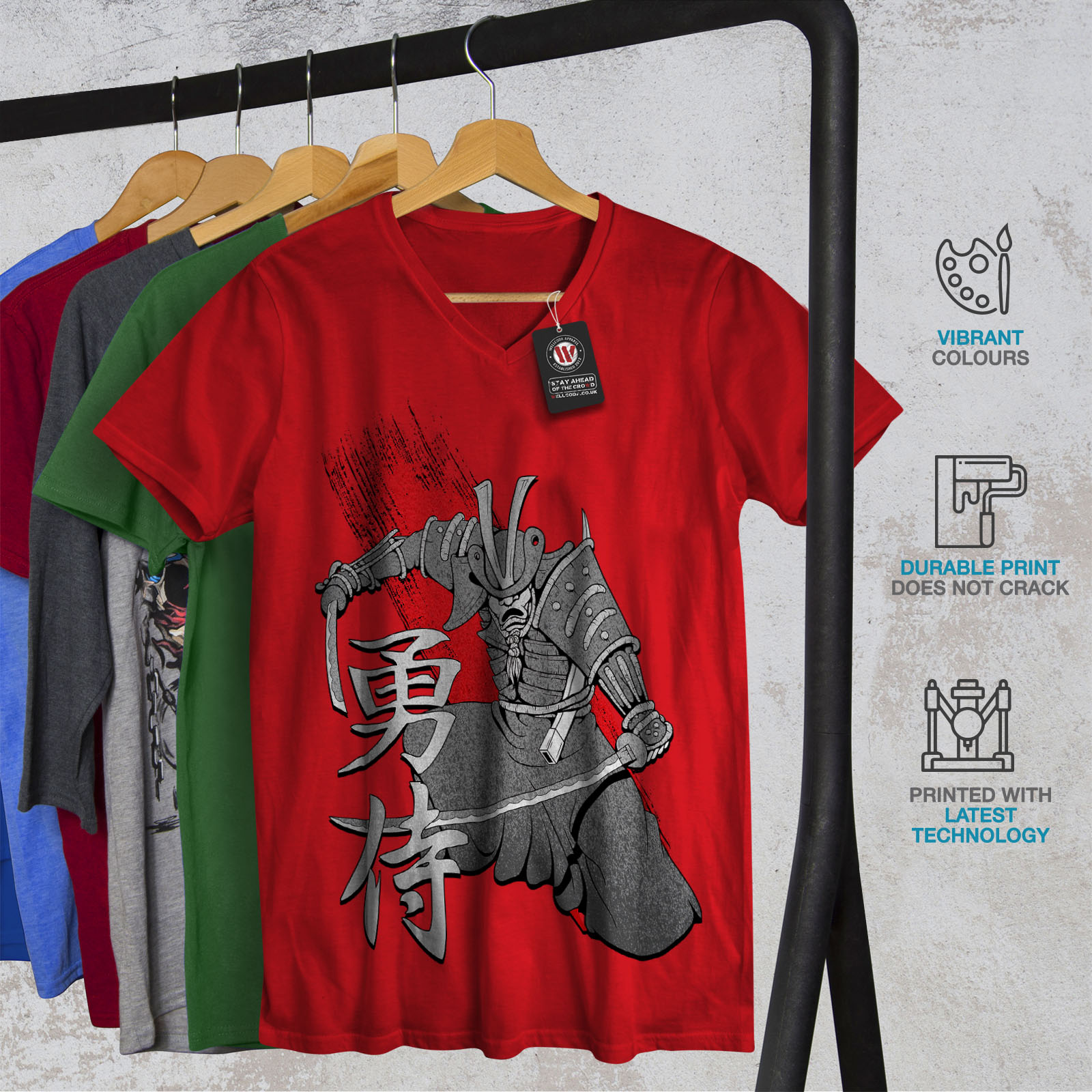 Wellcoda Ancient Katana Art Warrior Mens V-Neck T-shirt