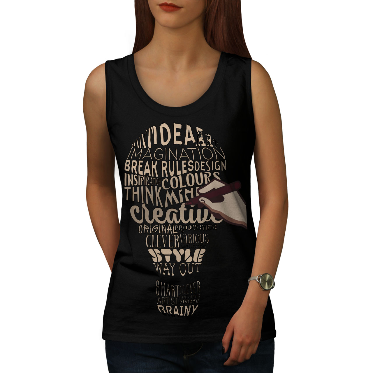 Wellcoda Creative Stylish Fashion Word Womens Tank Top